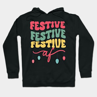 Festive Colorful Christmas Text Hoodie